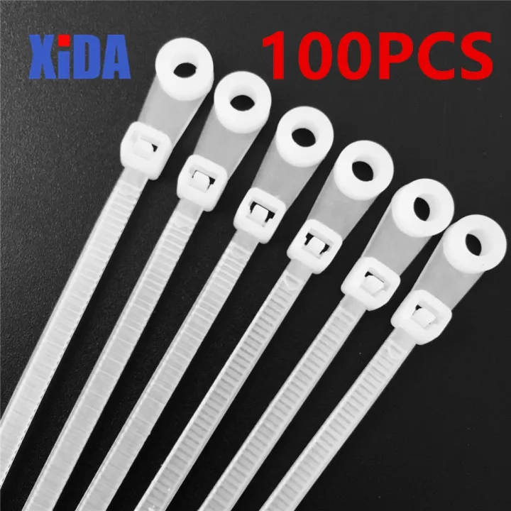 100Pcs Nylon Cable Tie 4x200 Fixed Cable Tie Nylon Cable Zip Ties With ...