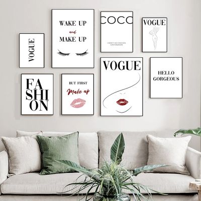 Makeup Canvas Painting Fashion Poster Minimalist Quote Print Wall Picture Room