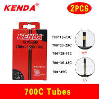 2PCS KENDA 700 C จักรยานหลอดด้านใน700Cx18C 23C 25C 35C 45C กล้อง Schrader Presta วาล์วด้านในจักรยานเสือภูเขาหลอดยางต่อห้องต่อคืน Air