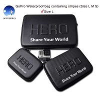 ส่งฟรี GoPro กระเป๋ากันน้ำ ลายเคฟล่า ใส่ได้กับ GoPro Hero 11/10/9/8/7/6/5/4/3+/3 SJCam Xiaomi YI ฯลฯ (มีไซส์ L M S) อุปกรณ์กล้อง