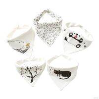 BOBORA 5PcsSets Fashion Newborn Baby Bibs Novelty Triangle Scarf Cotton Bib