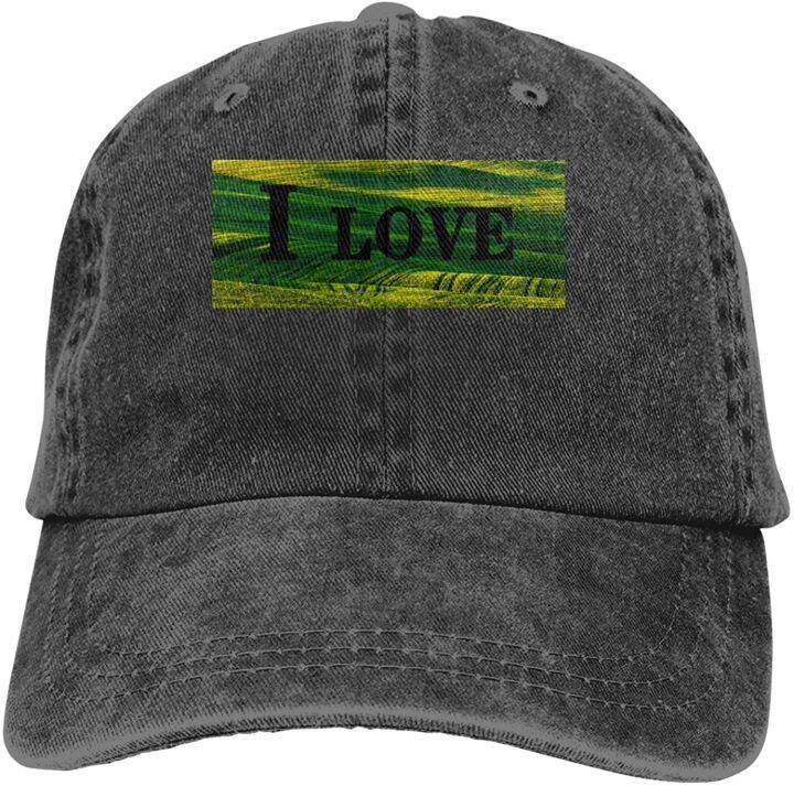 i-love-autumn-sports-denim-cap-adjustable-unisex-plain-baseball-cowboy-snapback-hat