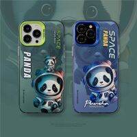 เคสอะคริลิกสองชั้นลาย Space Panda สำหรับ iPhone 14 Pro Max 12 Pro Max 11 13 Pro Max