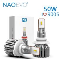 Naoevo หลอดไฟหน้า Led 50W สำหรับ Hb3 6000lm ไฟรถยนต์6500K ชิป Csp ใช้ได้ทั้งไฟตัดหมอกอุปกรณ์ยานยนต์12V