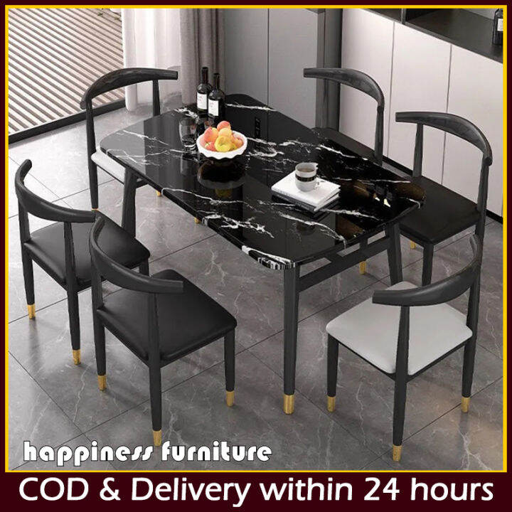 【Free shipping】Marble Dining Table Light Luxury Modern and Simple