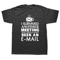 Survived Another Meeting | Cotton Shirt Men | Funny Shirts Men | T-shirt Meeting - Funny XS-6XL