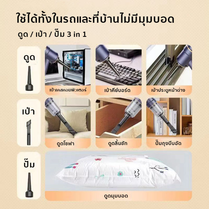 ของแท้100-เครื่องดูดฝุ่นไร้สาย-ใช้ได้ทั้งที่บ้านและในรถ-4in1เครื่องดูดฝุ่นในรถ-98000pa-พลังดูดซุปเปอร์-ใช้ได้เปียกและแห้ง-ที่ดูดฝุ่นในรถยนต์-เครื่องดูดฝุ่นรถ-เครื่องดูดในรถ-เครื่องดูดฝุ่นเล็กๆ-เครื่อง