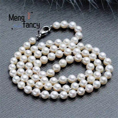 Classic Elegant Natural White Pearl Necklace S925 Lobster Clasp Fashion Men Women Couple Luxury Pendants Amulet Holiday Gifts