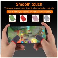 【jw】™  2 Pieces Sweatproof Fingertip Carbon Sleeves Touchscreen Game Breathable Controllers