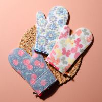 2Pcs Heat Resistant Silicone Gloves Oven Mitt Cotton Double Layer Cooking Gloves For Kitchen Baking BBQ Oven Pot Holder Bpa Free Potholders  Mitts   C