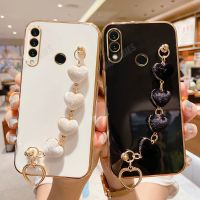 P 30 20 30lite Love Heart Bracelet Case For Huawei P30 Lite P20 Pro P40 P Smart Plus 2019 Chain Plating Silicone Cover P30lite