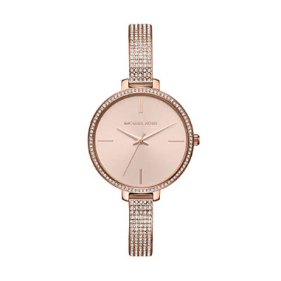Michael Kors Womens Quartz Watch with Stainless Steel Strap Rose gold/Crystal detail