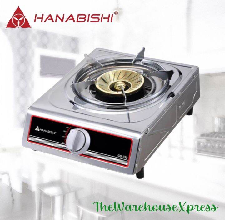 Hanabishi Single Burner Gas Stove GS750 Stainless Steel body Lazada PH