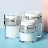 1pc 15g 30g 50g Cosmetic Jar Empty Acrylic Cream Cans Press Cream Jar Vacuum Bottle Sample Vials Airless Cosmetic Container New Cups  Mugs Saucers