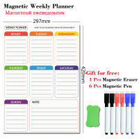 Magnetic Whiteboard Weekly Planner Calendar Table Dry Erase White Board Kitchen Menu Fridge Stickers Marker Pen Bulletin Board