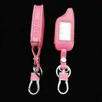 dghjsfgr Fashion Style 3 Buttons Pink Leather Key Cover Case For Starline B9 B6 A91 A61 Twage Two Way Car Alarm System Keychain