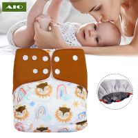 【CC】 AIO Cartoon Printed Eco-friendly Nappy Washable Toilet Training Pant Reusable Infant Diaper Baby Shower