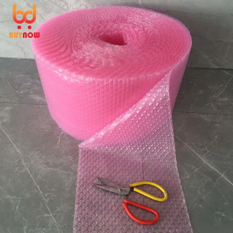 50CM Width Pink Bubble Film Brand New Material Shockproof Foam Roll  Logistics Filling Express Packaging Bubble Roll Material