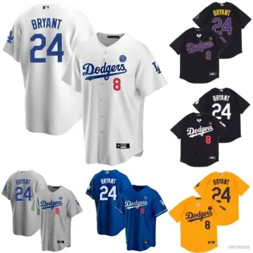 Mens Los Angeles Dodgers 8-24 Kobe Bryant Baseball Jersey White