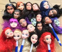 Princess Doll Head Moana Ana Elsa Mermaid Fairy Princess Heads Witch Lady Doll Parts Kids Gift Collection Toy Figures