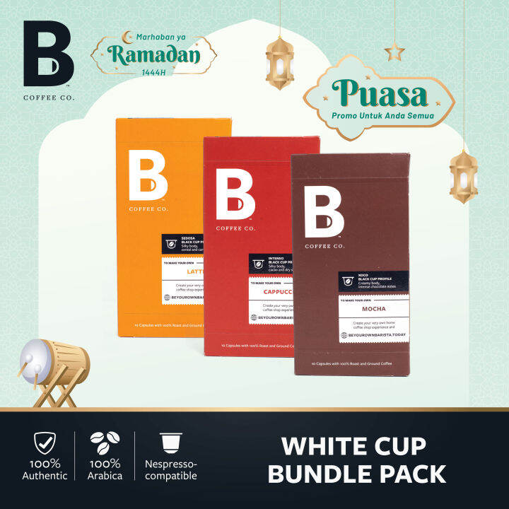 B Coffee Co. White Cup Bundle - Kopi Kapsul Nespresso Compatible Coffee ...