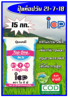 ปุ๋ยท็อป วัน สูตร 21-7-18 บรรจุ 15 กิโลกรัม ช่วยเพิ่มคุณภาพผลผลิตของพืชทุกชนิด