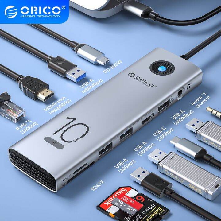 Orico Gbps Type C Docking Station K Hz Hdmi Compatible Usb