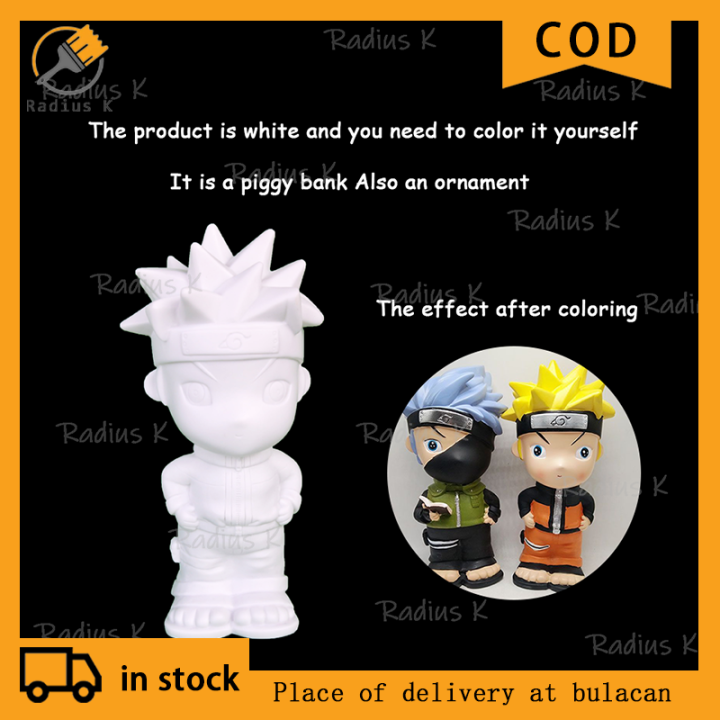 Radius K DIY coloration white Naruto piggy bank Enamel material Drop