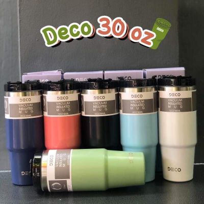 DECO แก้ว 30 oz./890 ml.  แก้วน้ำเก็บความเย็น  พร้อมหลอด