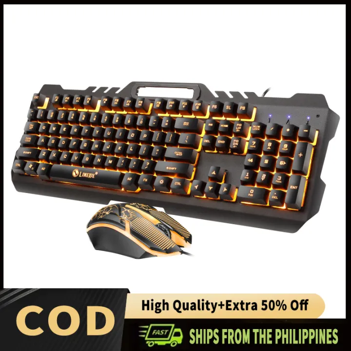 Gaming Mouse and Keyboard Combos Phone Holder Backlit LED Metal