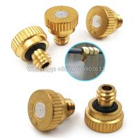 Brass Misting Nozzle 0.1-0.8mm Orifice Threaded 10/24 UNC Water Mister Parts Fog Nozzle For Patio Misting System Outdoor Cooling