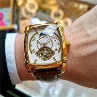 Barrel type the tourbillon automatic mechanical watch menswaterproof luminous multi-functional watch mens fashion สายนาฬิกา∏﹍