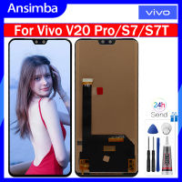 Ansimba หน้าจอ TFT สำหรับ VIVO V20 Pro 2018 /VIVO S7 V2020A/Vivo ชิ้นส่วนจอสัมผัสแอลซีดีของเครื่องแปลงดิจิทัล V2080A S7T สำหรับ Vivo V20 Pro VIVO หน้าจอ S7 V2020A V2080A แสดงผล LCD