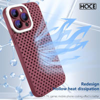 HOCE เคสโทรศัพท์ระบายความร้อนบางเฉียบสำหรับ iPhone 14 Plus 13 12 11 Pro Max XR X XS Max 7 8 Plus เคสระบายความร้อนแบบระบายอากาศได้เคสซิลิโคนแบบนิ่ม