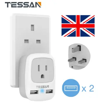 USA to UK British England Scotland Irish London Travel Plug Adapter with 2  USB