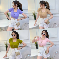 ?Spinnyhouse? เสื้อครอปขนมิ้ง Croptop ไหมพรม ขนมิ้ง ฟูๆ น่ารักจนใจบางไปหมด รุ่นนี้คือดี งานตามหา ? รุ่น อิงฟ้า E602D