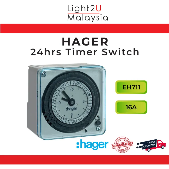 Hager EH711 16A 24hrs Timer Switch Lazada