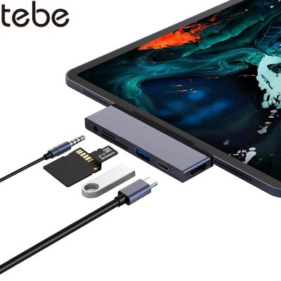 Tebe หูฟังชนิด6 IN 1 USB C,Type-C ถึง4K HDMI-USB ที่เข้ากันได้ USB PD 3.5MM Aux หูฟัง Sd/ สำหรับ iPad Pro อุปกรณ์แปลง TF/Air 4 2018 2020 Feona