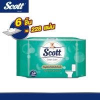 PU ผ้าเช็ดทำความสะอาด Scott สก๊อตต์ คลีนแคร์ กระดาษชำระแบบเปียกสำหรับเข้าห้องน้ำ 38 แผ่น รวม 6 ชิ้น ทิชชู่เปียก กระดาษทิชชู่เปียก กระดาษเปียก