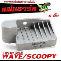 แผ่นชาร์จไฟ เวฟ/ เเผ่นชาร์ตไฟ มอเตอร์ไซค์ รุ่น WAVE 110i New (2012) SCOOPY เเผ่นชาร์ตแบต ตัวควบคุมไฟ เวฟ110i นิว 5ขั้ว งานดีอะไหล์เกรดศูยร