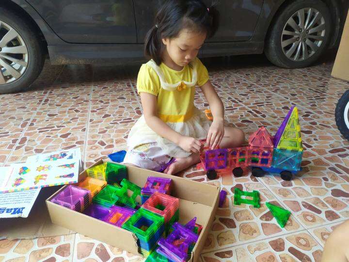 magnetic-tiles-ตัวต่อแม่เหล็ก-สุดฮิต-ของเล่นแนวสเตม-stem-toys-100ชิ้น