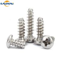 10/50X M1.2 M1.4 M1.6 M2 M2.6 M3 M3.5 M4 M5 304 Stainless Steel Cross Recess Phillips Pan Round Head Flat End Self Tapping Screw Fasteners