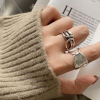 [COD] Korean Dongdaemun chain knotted winding wide-brimmed ring female index finger s925 silver fashion opening retro