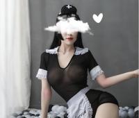 Sexy Costume One-piece Underwear Set Maid Apron Suit Women Role Play Net Yarn Maid Couple Adult Party Game Dress