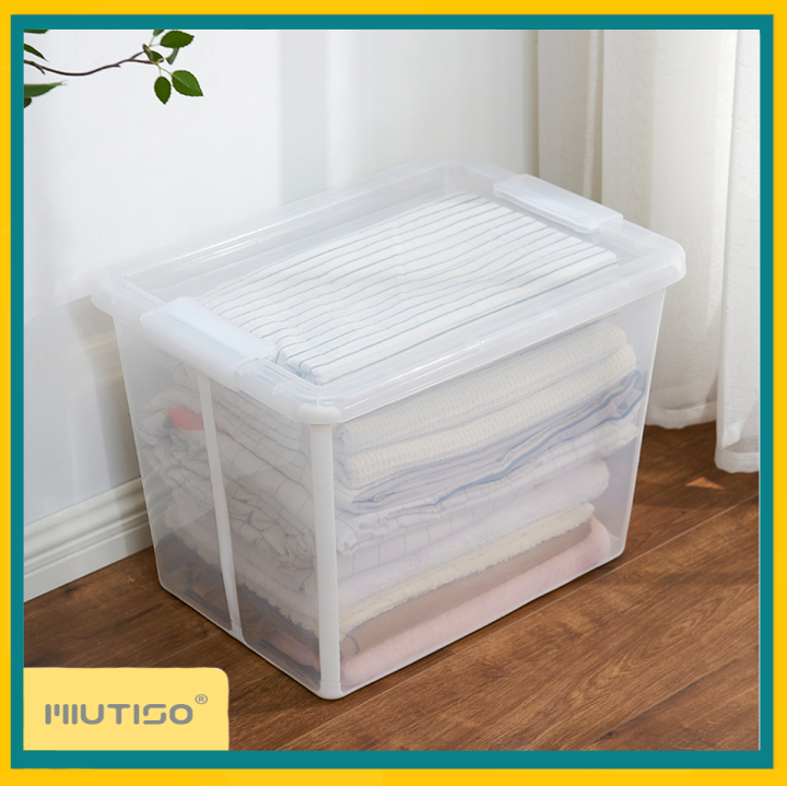 Miutiso Clear Collapsible Storage Bin Without Lid Transparent Plastic ...