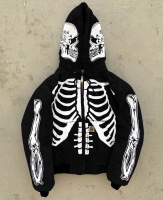 2021 biggorange plus size hoodie street hip-hop skull long-sleeved cotton ladies hooded sweater new flower hooded sweater goth