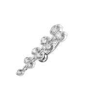 สินค้าพร้อมส่ง Jeweled Fancy Reverse Silver Dangling Curved Bar Belly Ring ผู้หญิงเงินเจาะหน้าท้องแฟชั่น จิวสะดือ เครื่องประดับร่างกาย สำหรับผู้หญิง