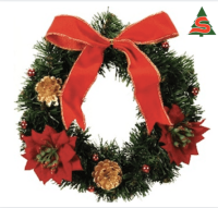 หรีดวันคริสต์มาสขนาด 10 นิ้ว พร้อมตกแต่ง The Christmas Wreath 10 inch.