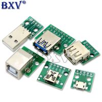 10Piece Micro Mini Usb A Male Usb 2.0 3.0 A Female Usb B Connector Interface To 2.54mm Dip Pcb Converter Adapter Breakout Board WATTY Electronics