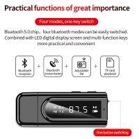 USB FM Bluetooth 5.0 Transmitter Receiver with Display 3.5mm Adapter TF Mp3 Player Card Reader For PC Car Speaker Headphone